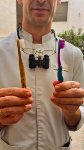 Cepillo de bambú comparación.